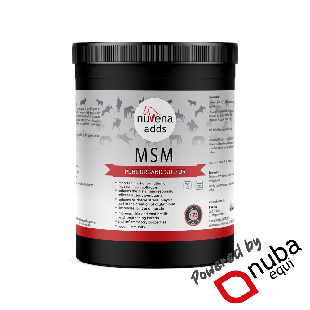 NuVena Msm 1400g Siarka organiczna dla koni (1,4 kg) (Nuba Equi)