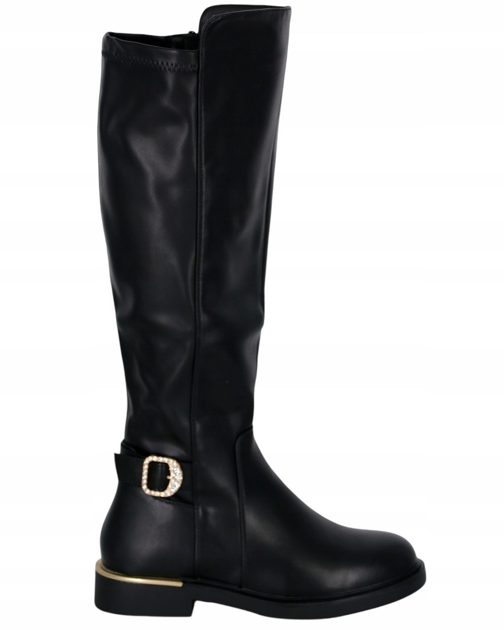 Kozačky Kozačky Eko Kůže Dámské Boty Černé Velké Jarní Velikosti 42