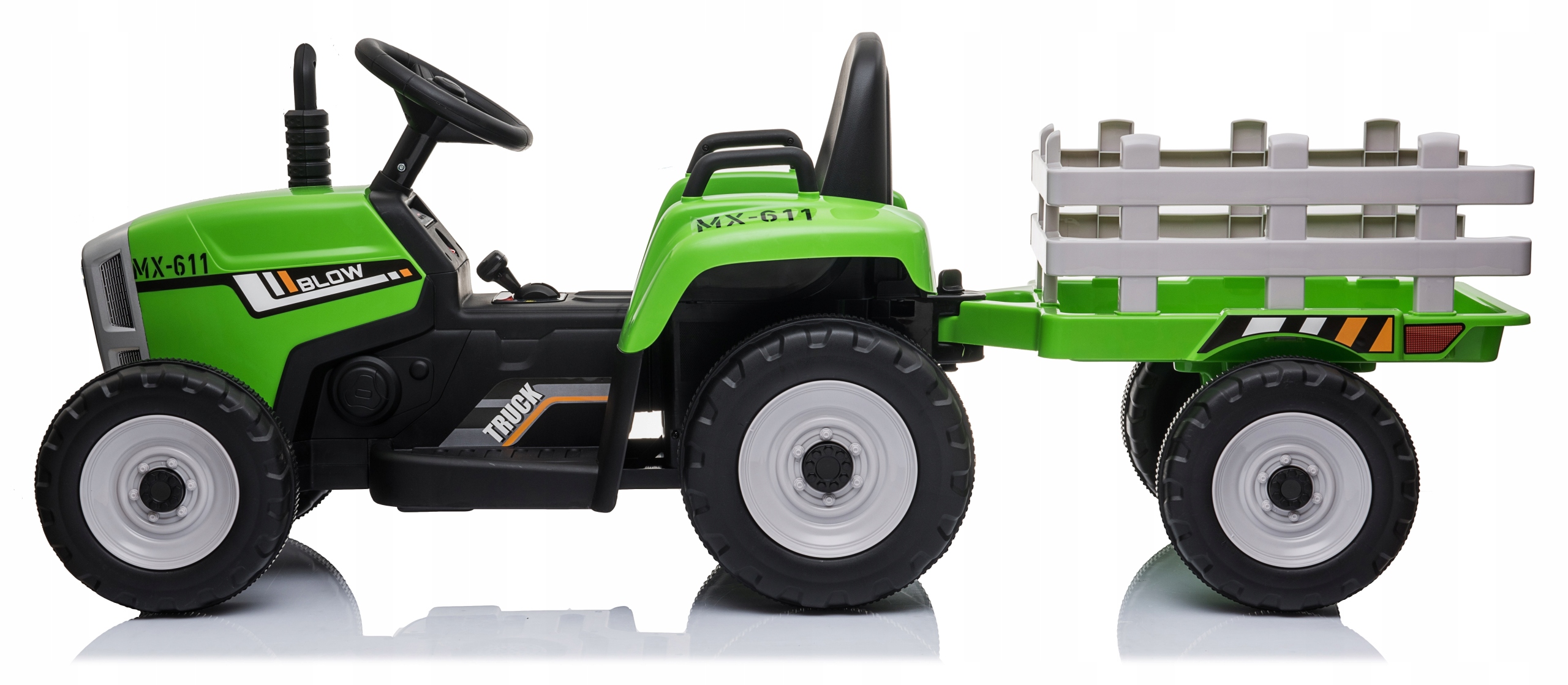 TRAKTOR na akumulator z przyczepką LED muzyka PREZENT dla dziecka zielony