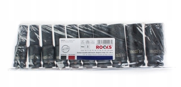 ZESTAW NASADEK UDAROWYCH DŁUGICH ,6-KĄT 1/2, 10 CZ, 10-24 MM OK-01.5001