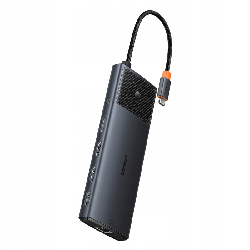 BASEUS ADAPTER HUB USB-C 11 PORTÓW TYP-C 4xUSB-A, RJ45, 2x HDMI, DP, SD/TF Stan opakowania oryginalne