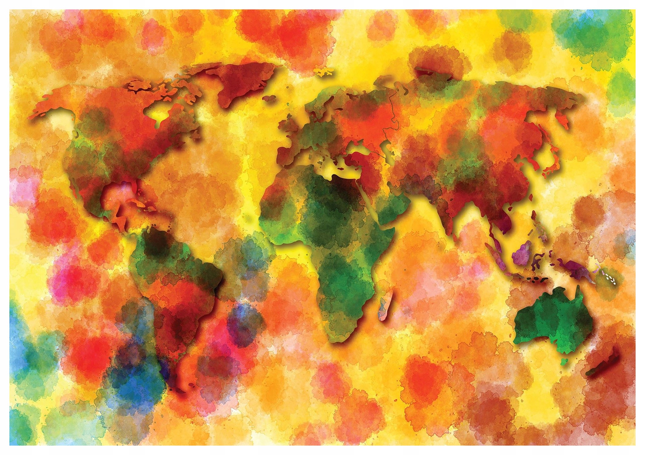 Fototapeta vlies Mapa sveta Akvarel Farebná abstrakcia 368x254 lepidlo