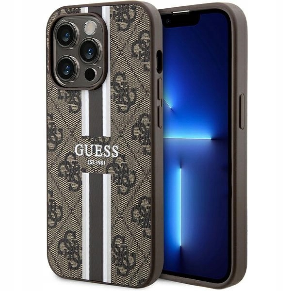 Pouzdro Guess GUHMP15LP4RPSW pro iPhone 15 Pro 6.1" hnědé/brown hardcase 4G Prin