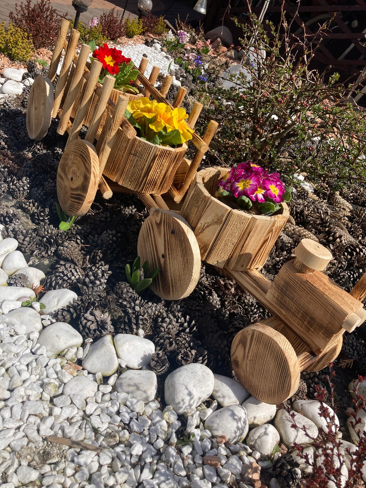 Traktor z wozem z drewna Typ wiklina ogrodowa