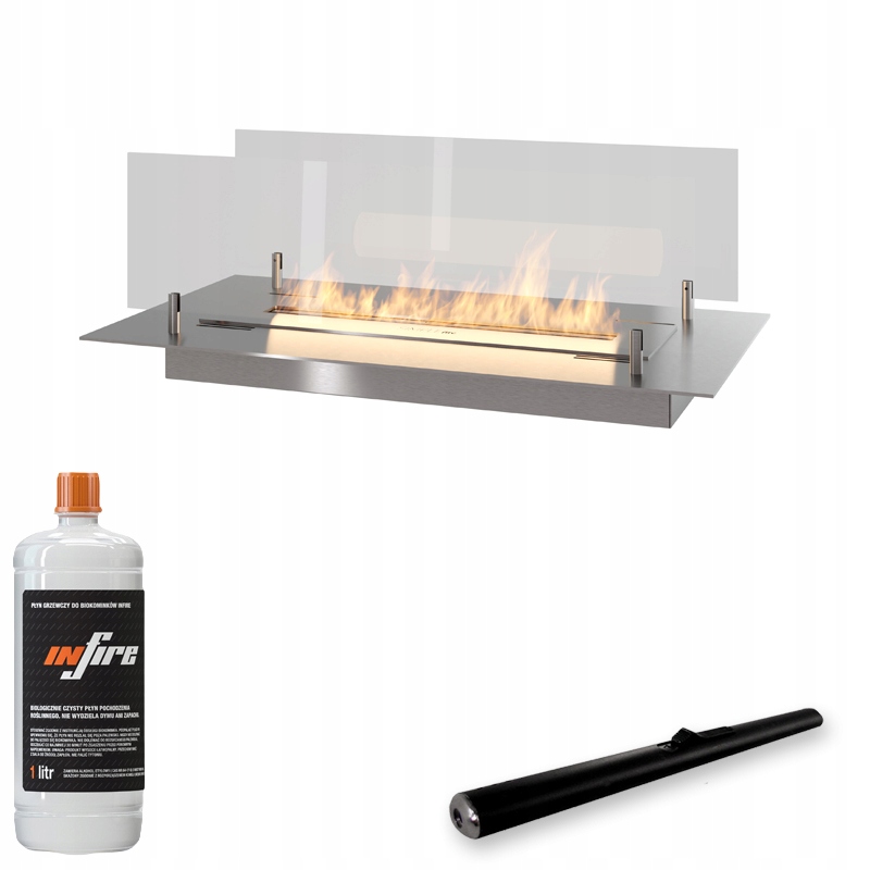 Biokrb biopalivo pro zabudování do nábytku Insert Inox 600 SimpleFire