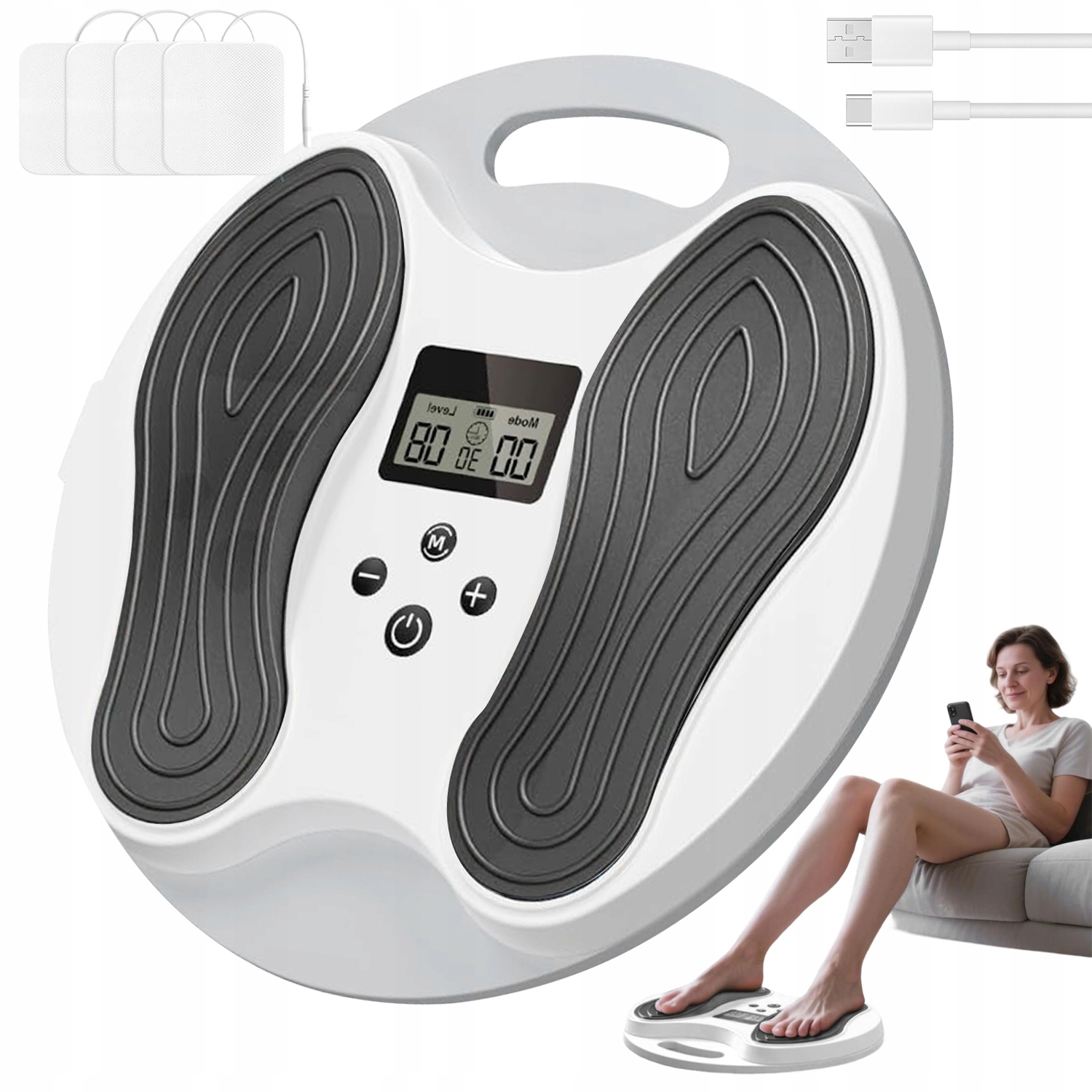 Masażer Stóp Stymulator Przeciwbólowy Ems Tens Bezprzewodowy 20 Poziomów