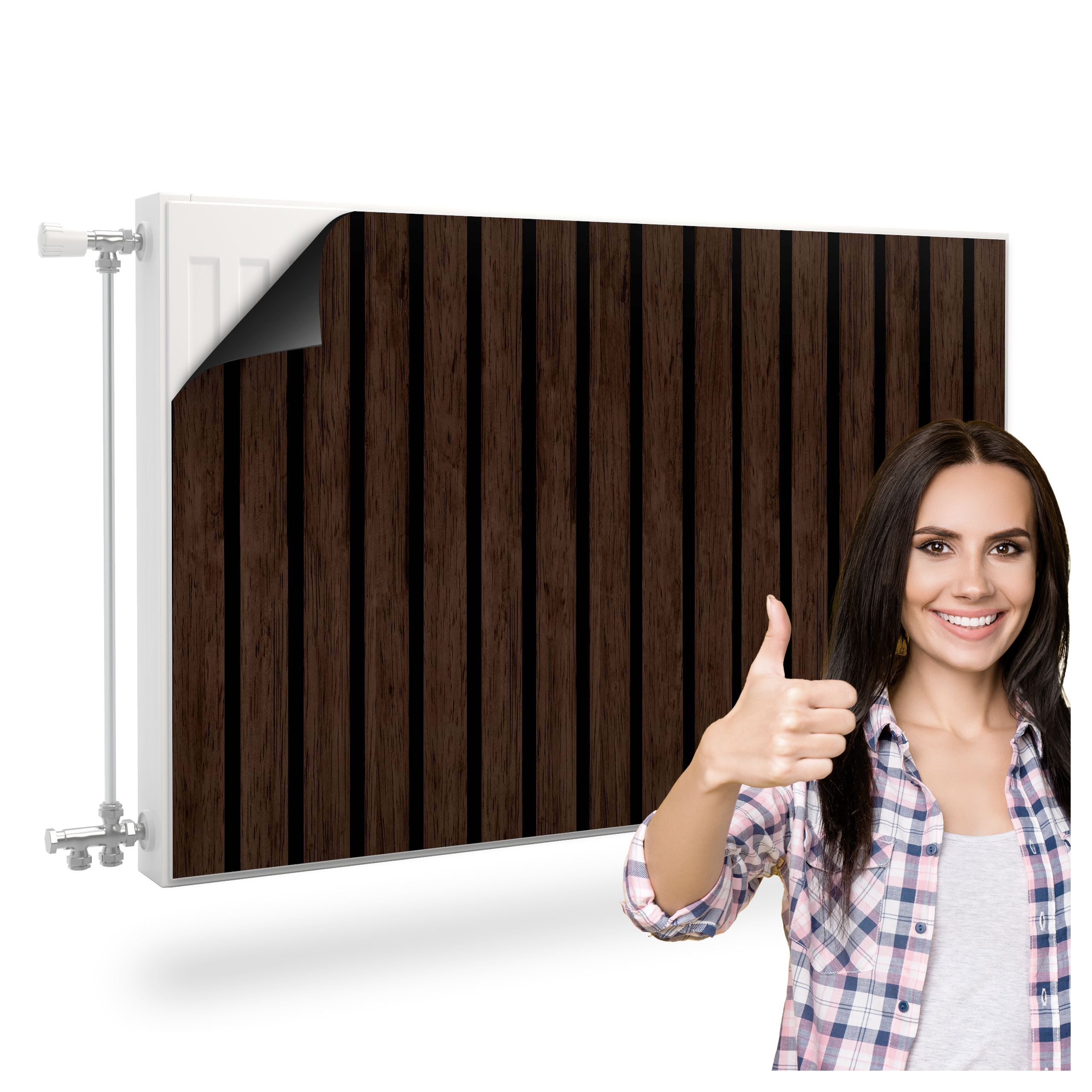 Magnetická Podložka Na Radiátor Lamely Desky Efekt 3D Kryt Dřevo 100x60