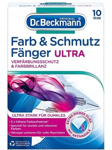 4X Dr. Beckmann, Farb & Schmutz Fanger Ultra, Prací listy, 10 kusů