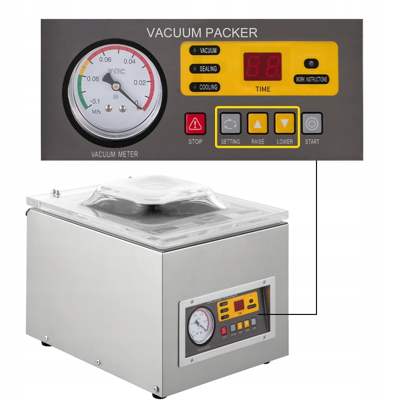 MASZYNA DO PAKOWANIA PRÓŻNIOWEGO ŻYWNOŚCI 120W Stan opakowania oryginalne