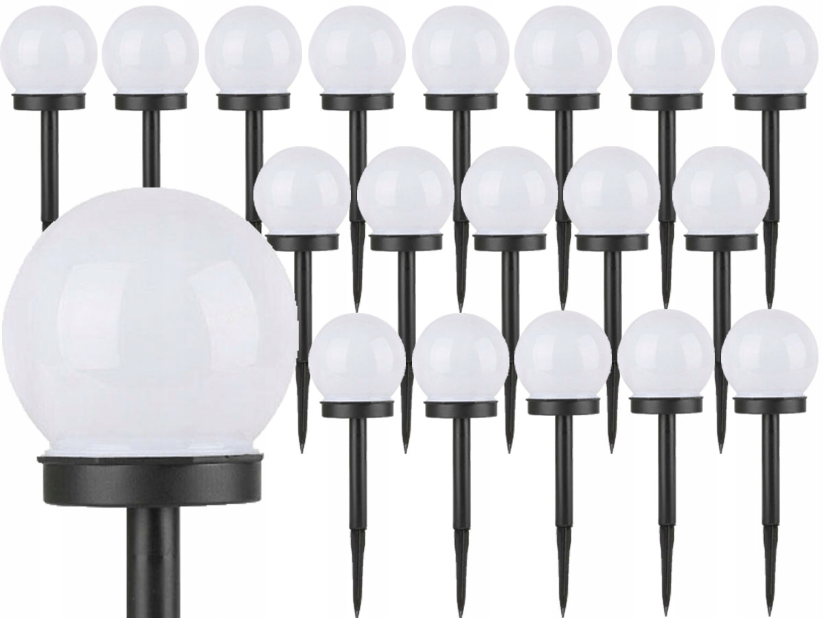

18 sztuk lamp solarna mleczna Biała Kula 10cm P011