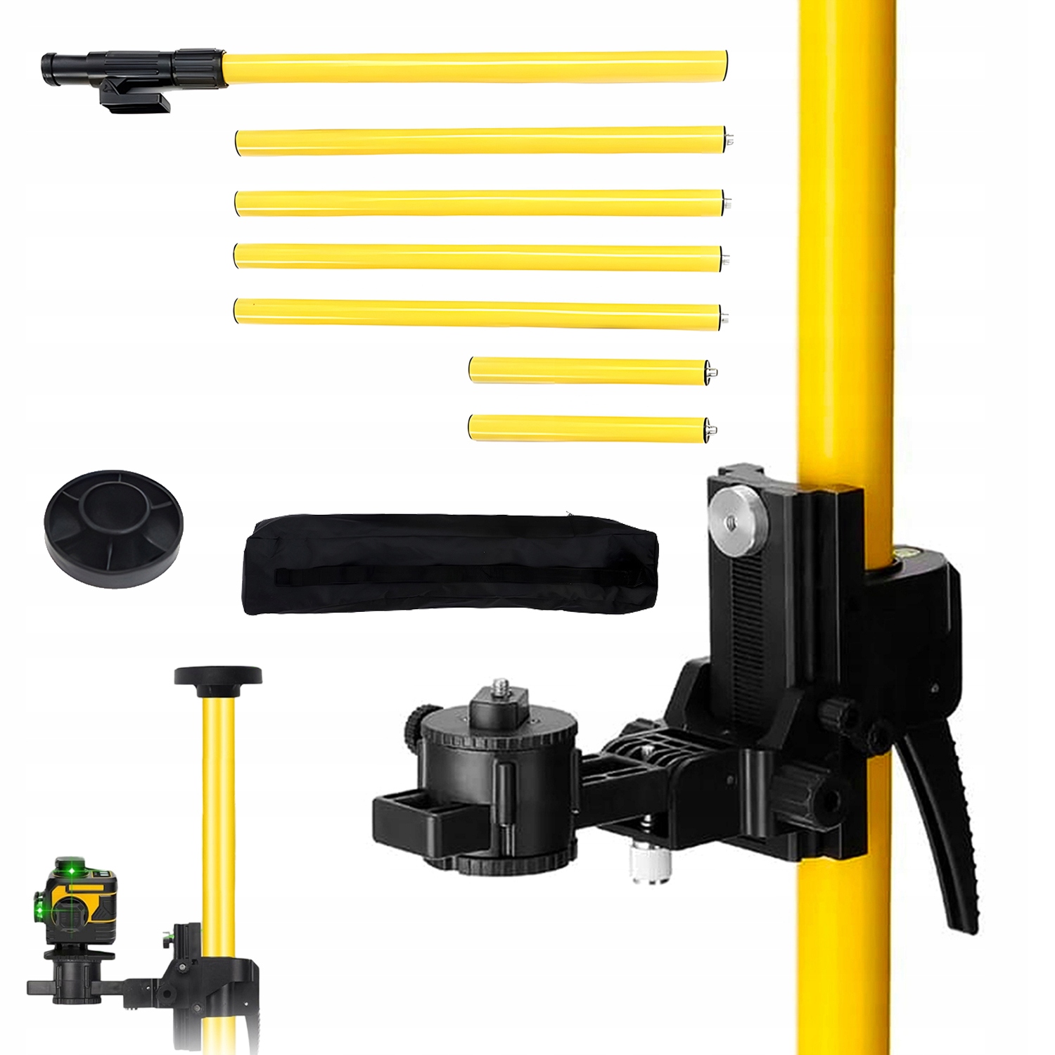 Výkonná Rozpěrná Tyč Pro Laser Teleskopická Tyč Pro Stativ Vodováhy 4.2 M