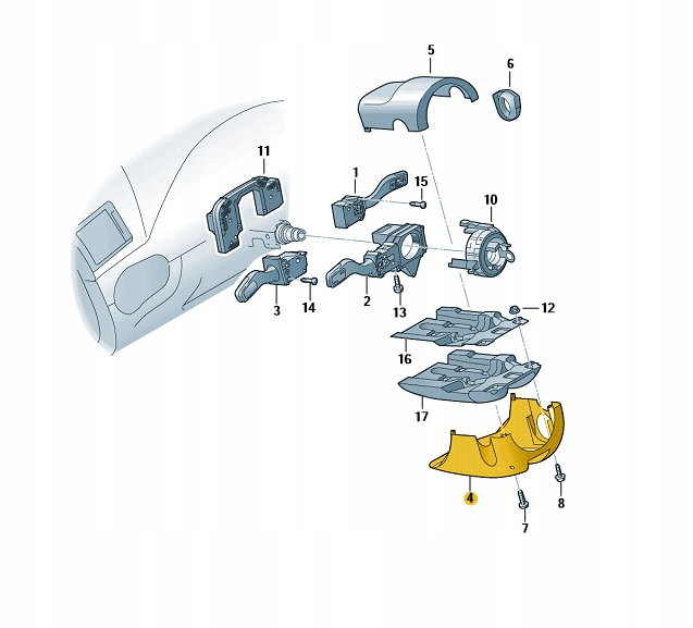 8E0953512N - Корпус колонки крышка рулевого колеса AUDI A4 B6 B7