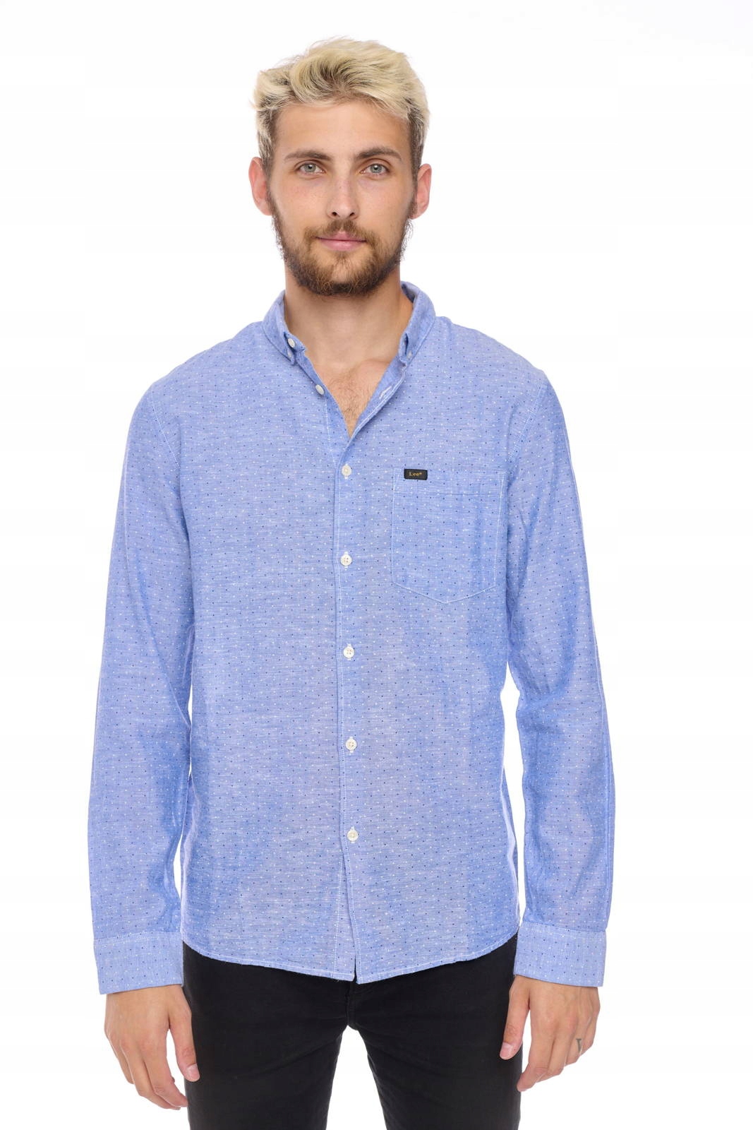 

Lee Slim Button Down Heather Blue L66XNHLI XL
