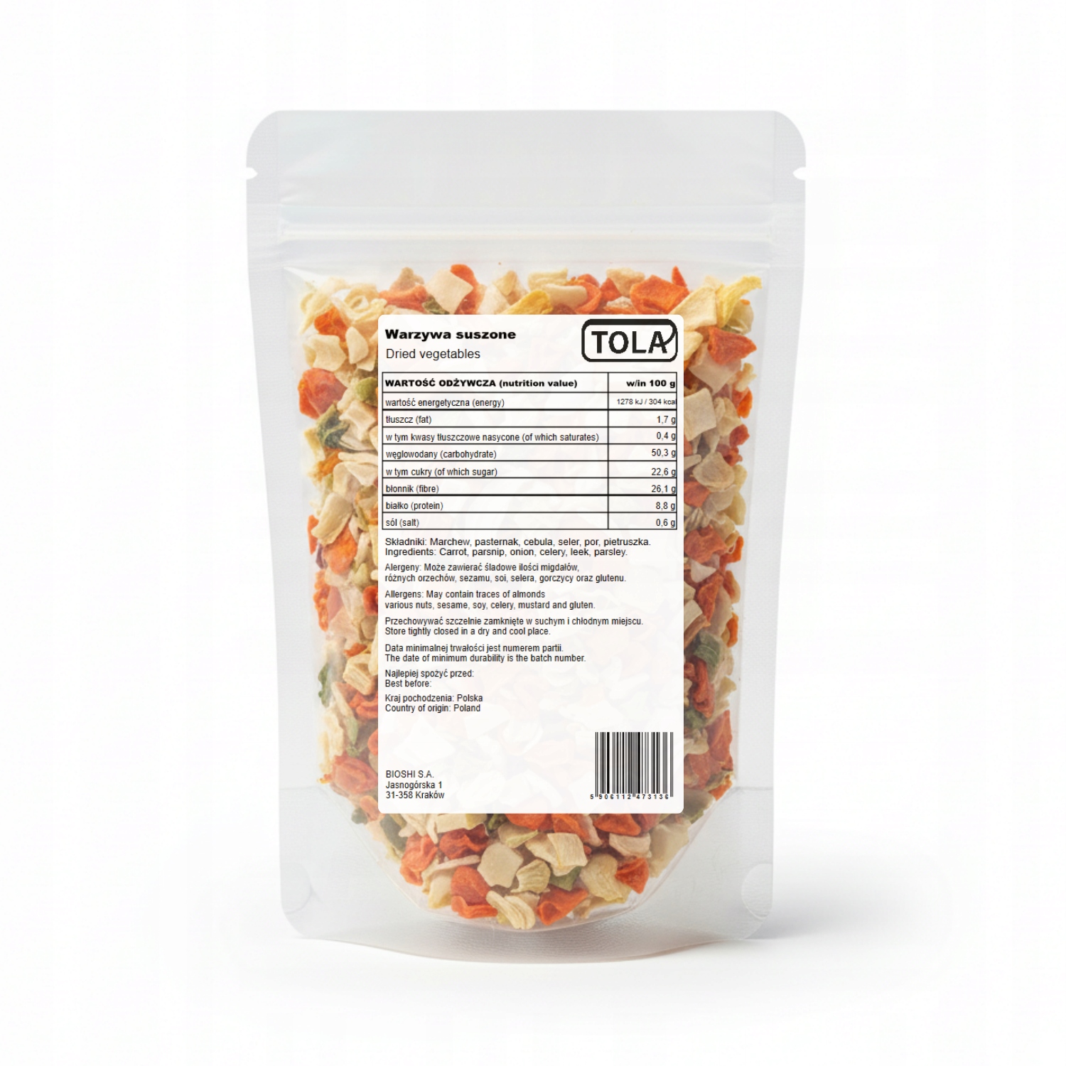 Levně Sušená zelenina 25 kg – přírodní a aromatická, vysoká kvalita Tola