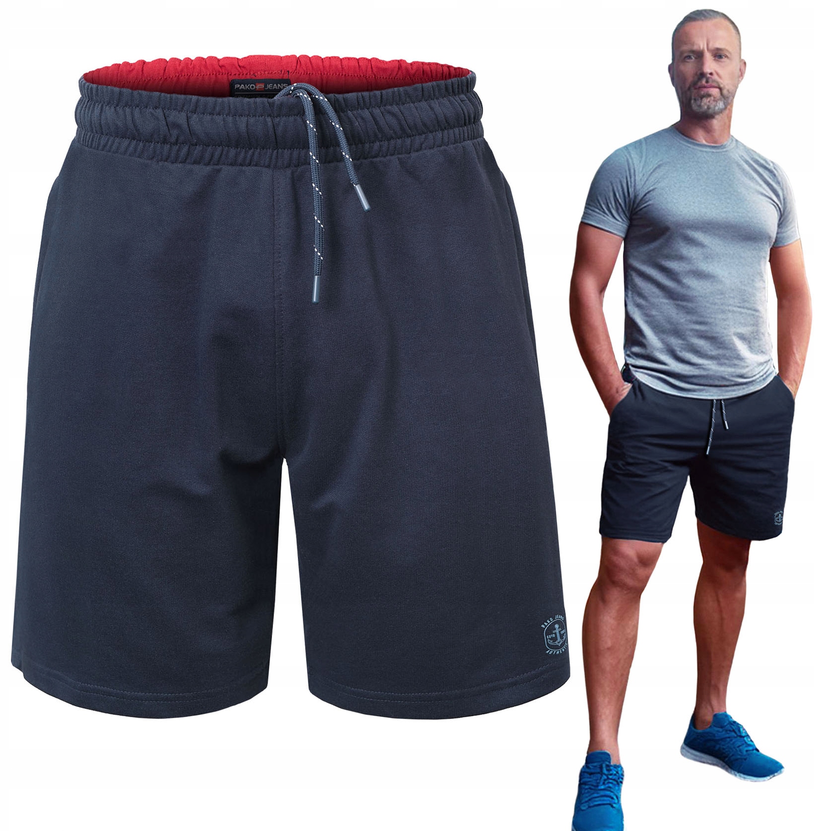 Krátké Kraťasy Pánské teplákové kraťasy Cricket Tmavě modré XXL Pako Jeans