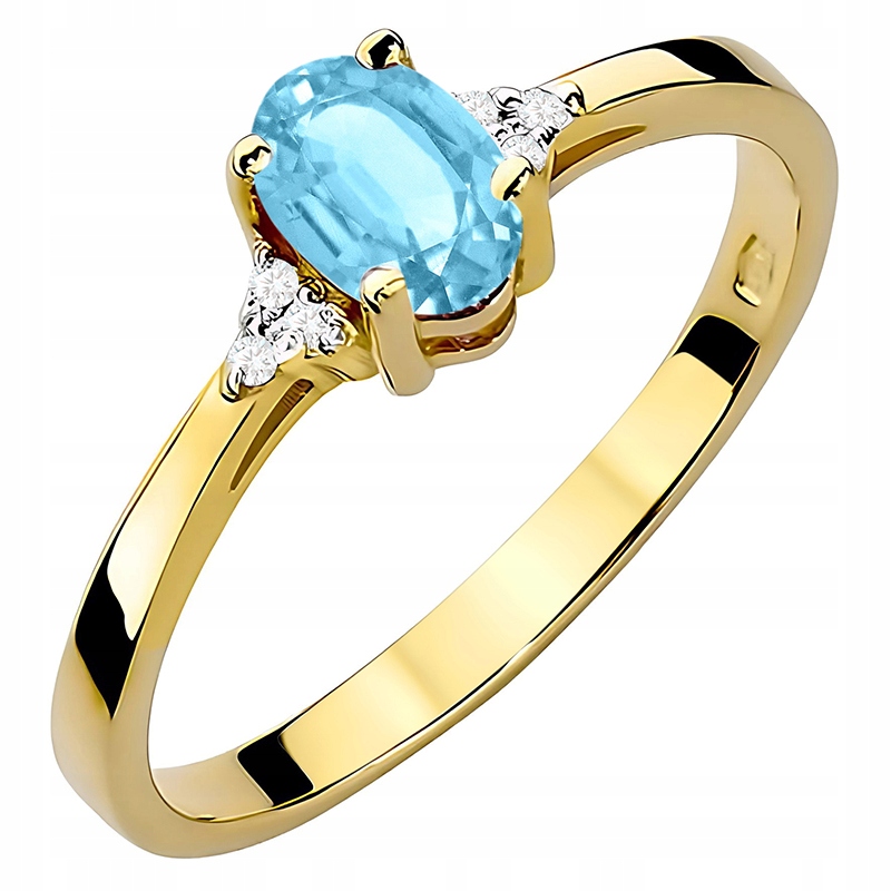 Zlatý Prstýnek pr. 585 Topaz 0,50 ct a Brilianty