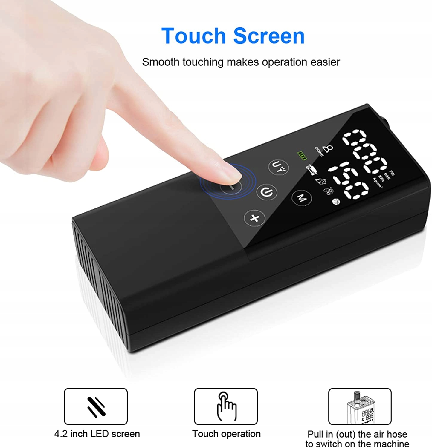 Przenony Kompresor Do Nadmuchiwania Opon, 150PSI Waga produktu z opakowaniem jednostkowym 0.5 kg