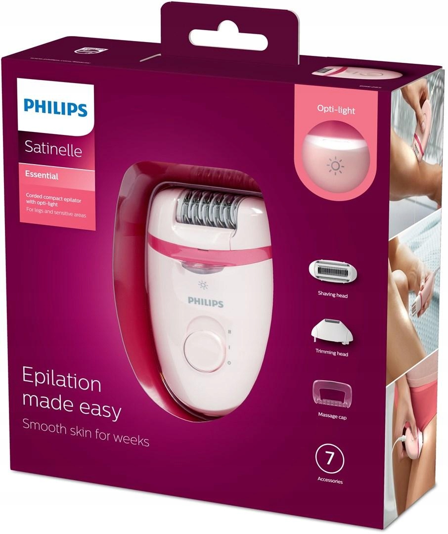 Depilator Philips Satinelle Essential BRE285/00 kolor różowy