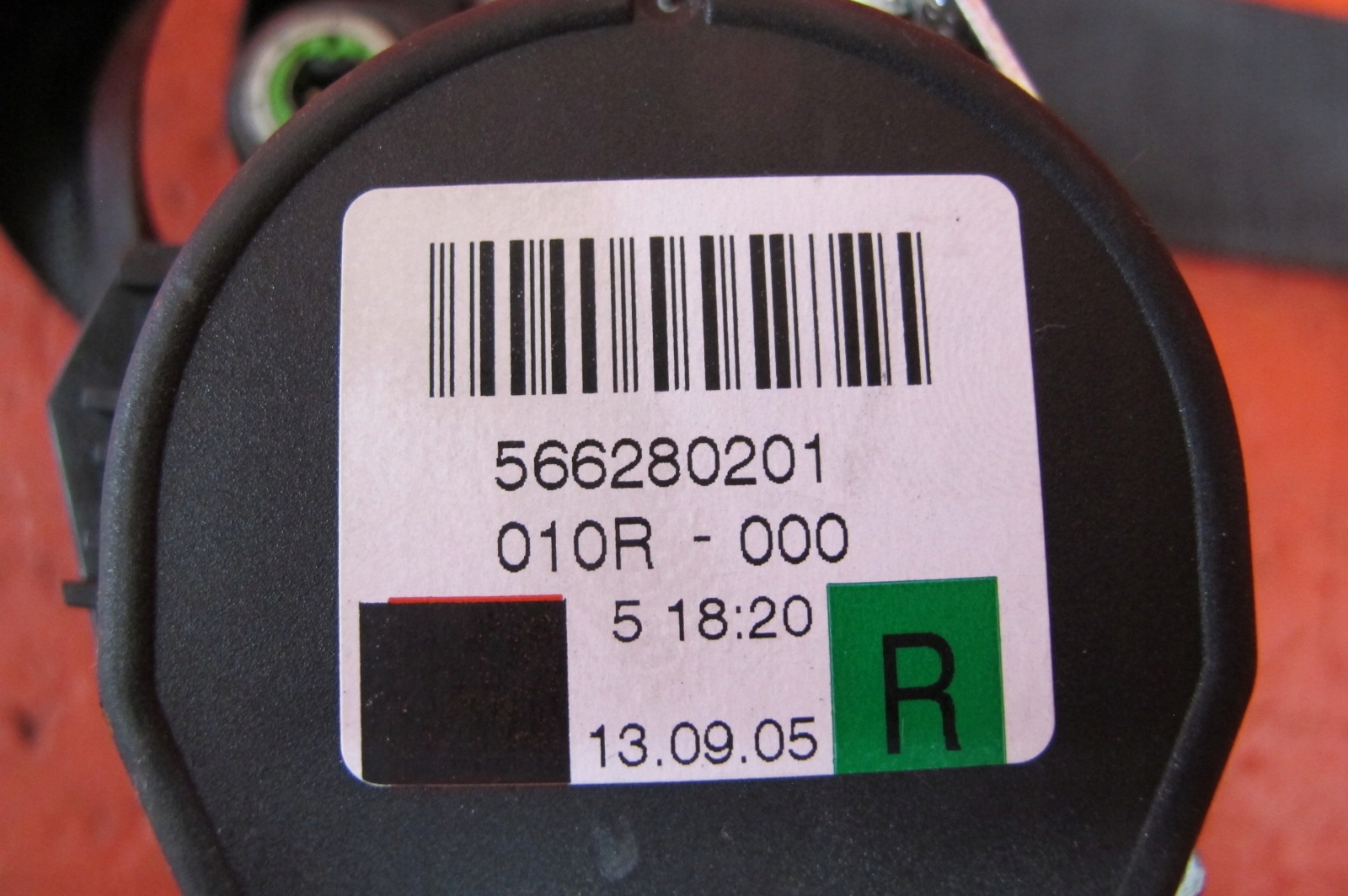 Chrysler CROSSFIRE tension belt safety right front front 566280201