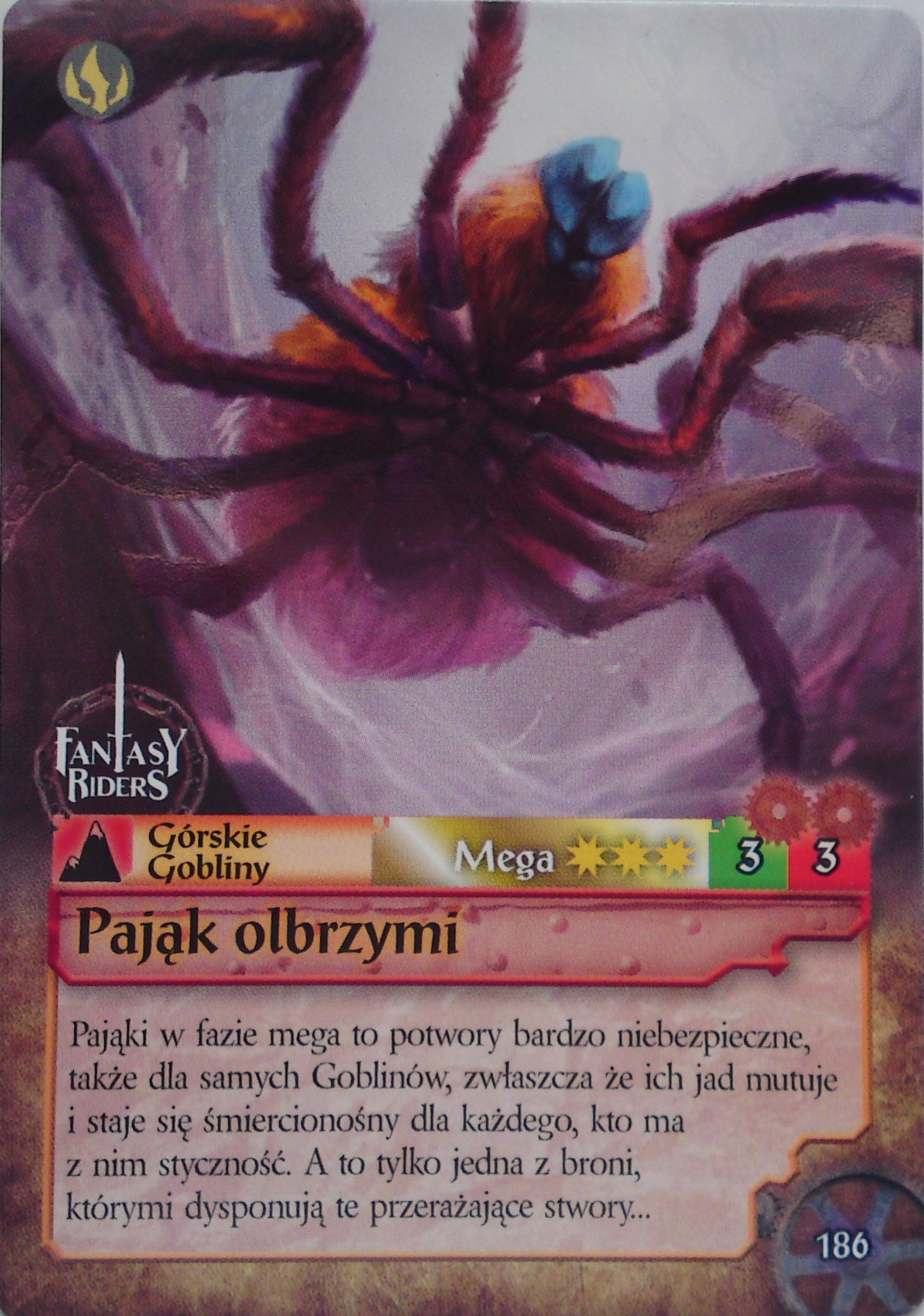 Panini Fantasy Riders Górskie Gobliny Pająk olbrzymi 186
