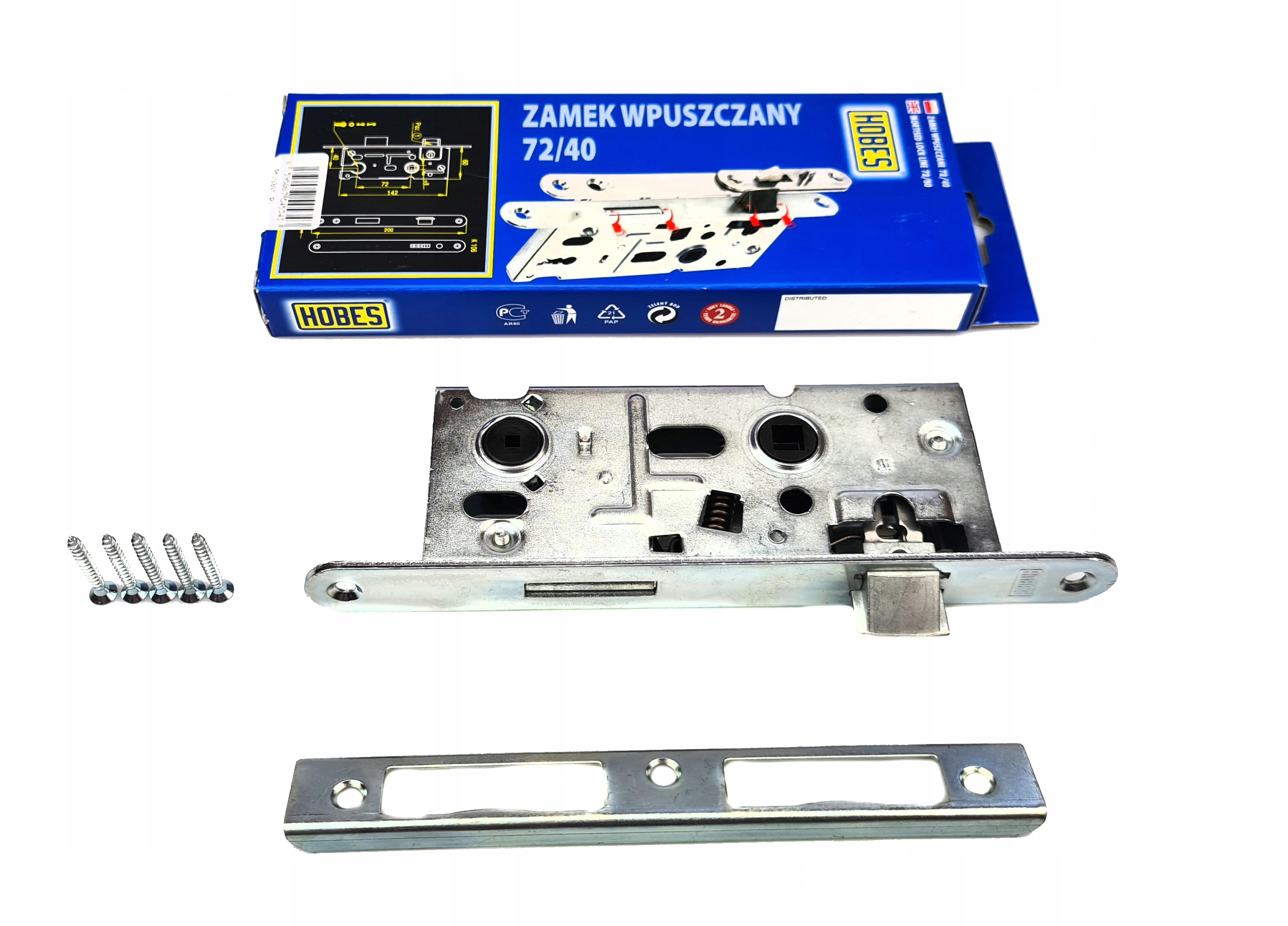 

Zamek Wpuszczany Do Drzwi Hobes 72/40 Wc K111