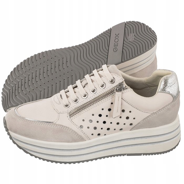 Buty Sneakersy Geox D Kency B Off D25QHB Beżowe