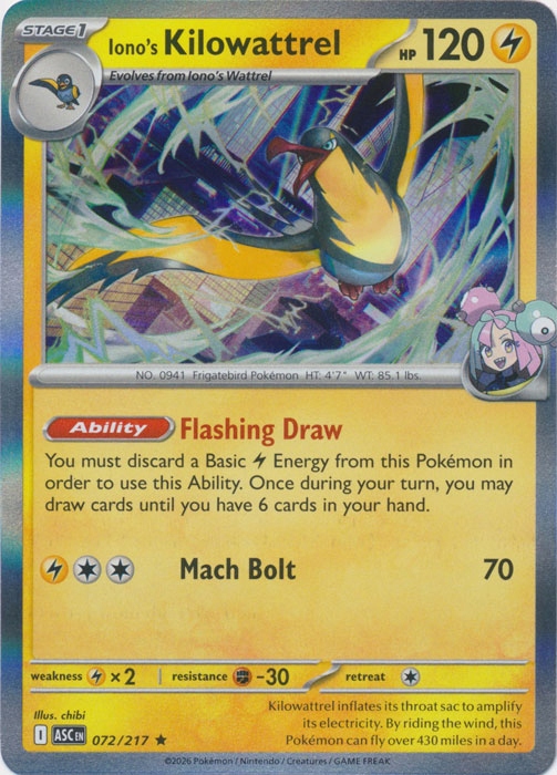Iono's Kilowattrel (asc 072) Holo