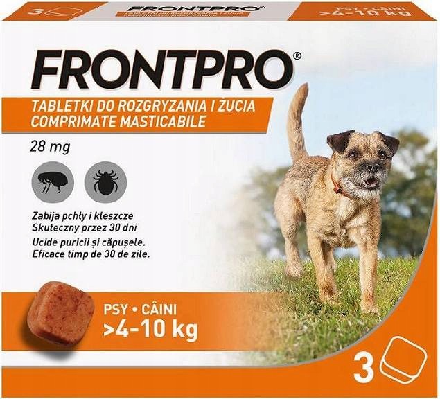 Frontpro Tabletka Na Kleszcze I Pchły M 28.3mg Dla Psa 4kg-10kg op. 3szt.