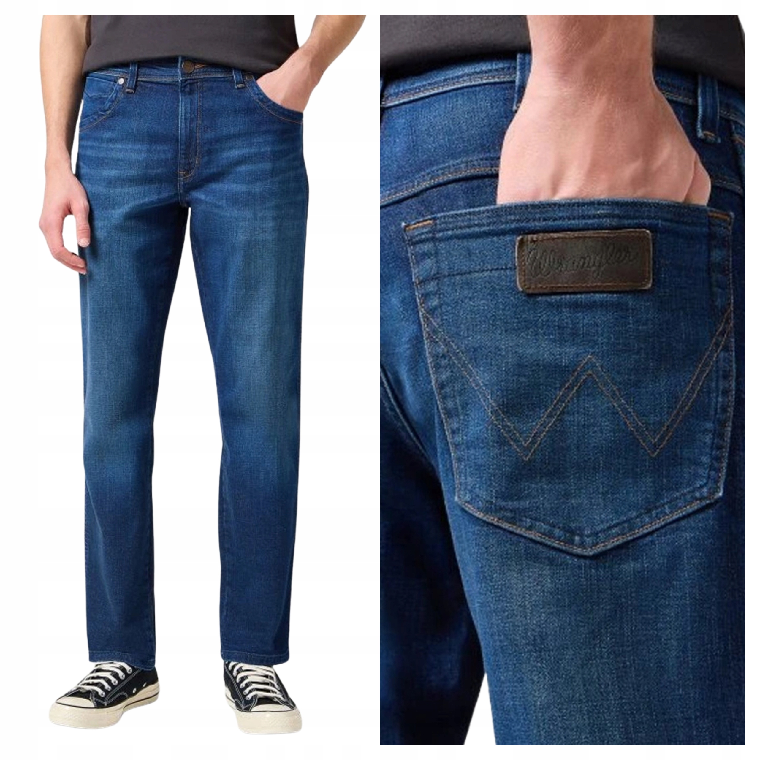 Pánské džínové kalhoty Wrangler Texas Straight Stretch modré W34 L32