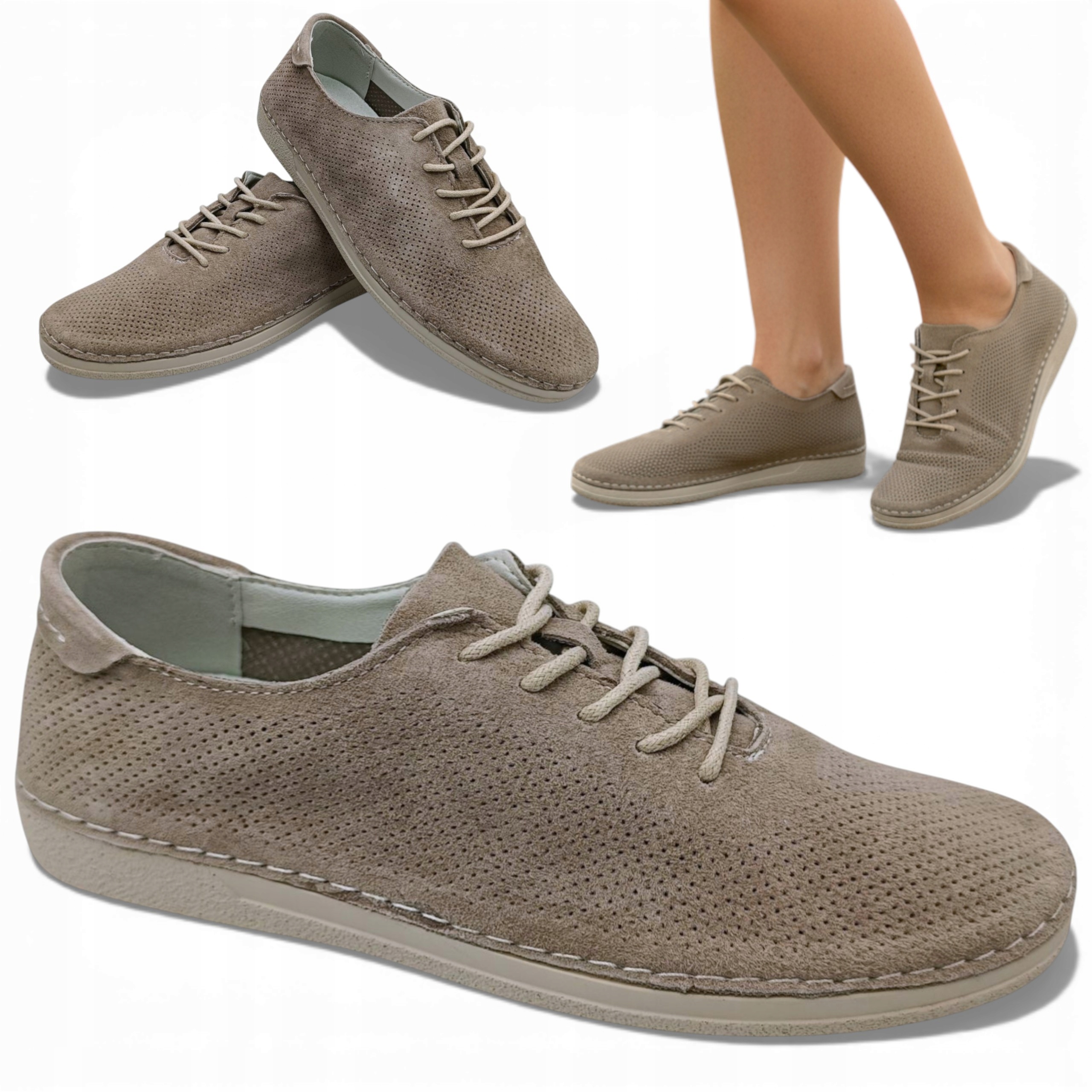 40 Barski Dámské tenisky z přírodní kůže Letní tenisky Prodyšné