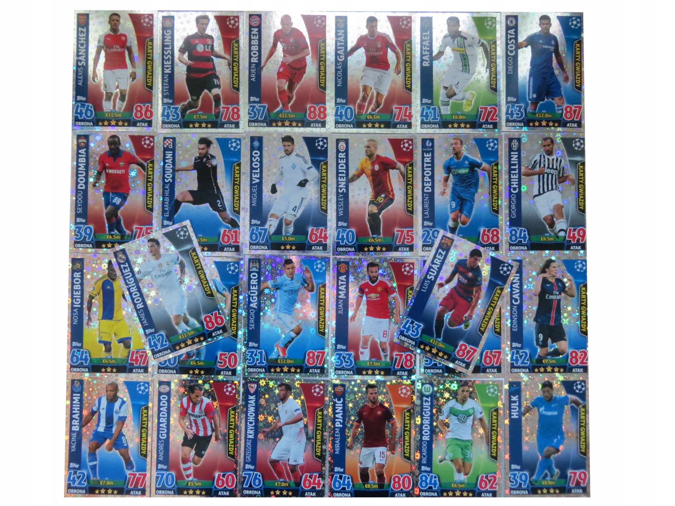 Topps Uefa Champions League 2015/2016 26 Kart Gwiazdy Komplet Wszystkie