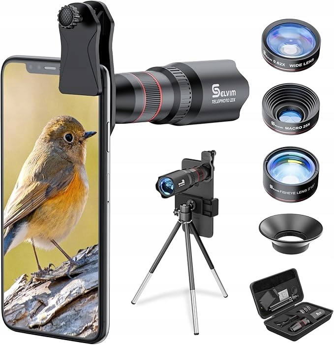 4X Soczewki Do Telefonu 5X Obiektyw Makro Rybie Oko 235 Szerokokątny 0,62X