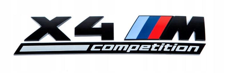 Bmw F98 X4 Competition emblém , logo, znak , čierne písmo