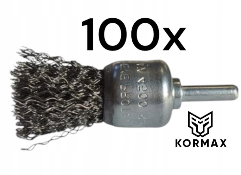 Set 100 ks Štětcový kartáč drátěný 12 mm na stopce 20.000ob