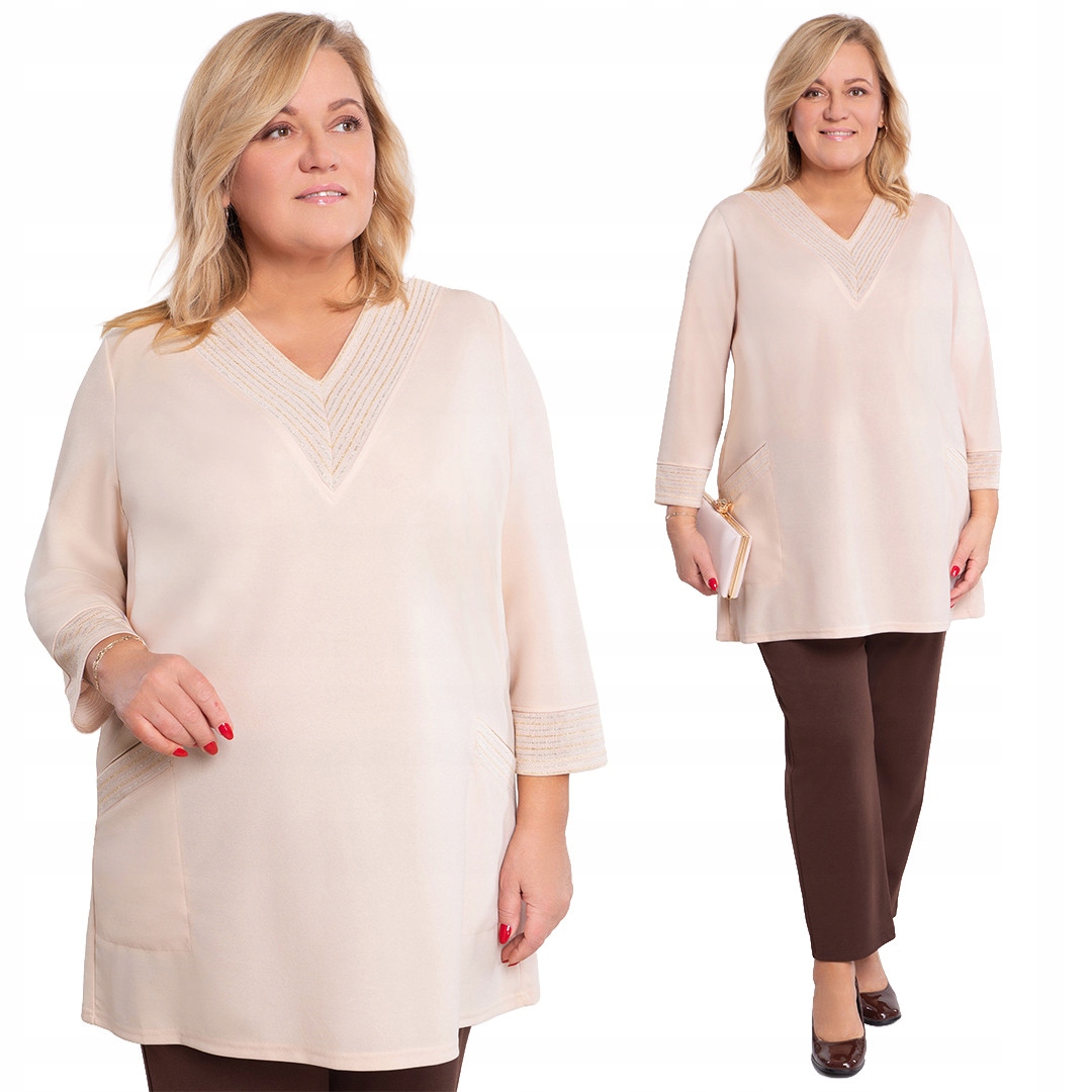 Béžová tunika s kapsami 62