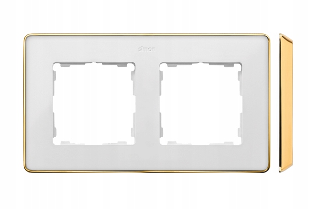 

Simon 82 Detail Ramka Podwójn 2-KROTNA Biały/złoty