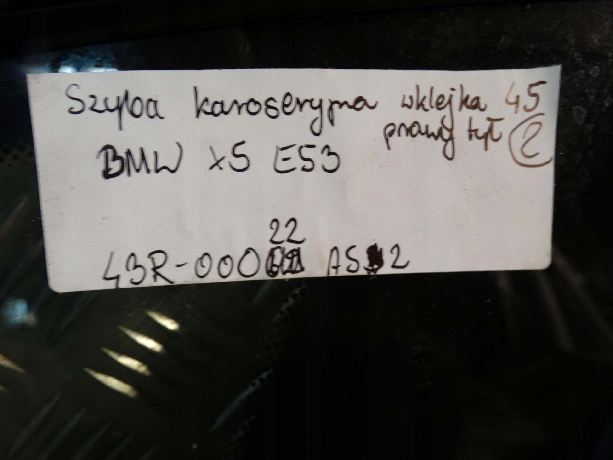 window bodywork WKLEJKA right rear part BMW X5 E53 1