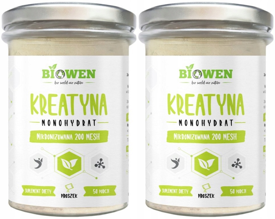 Sada 2x Kreatin Biowen Tréninková výkonnost Síla svalů Čisté složení