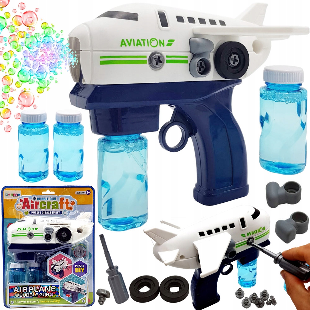 PISTOLET NA BAŃKI MASZYNA SAMOLOT DO BANIEK + PŁYN