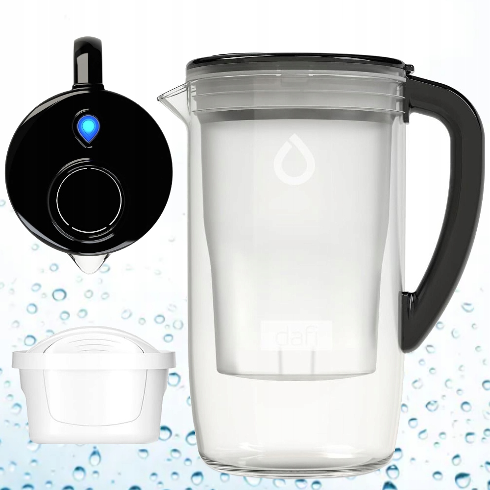 Filtrační konvice Dafi Prisma Led skleněná 2,5 l černá filtr Unimax