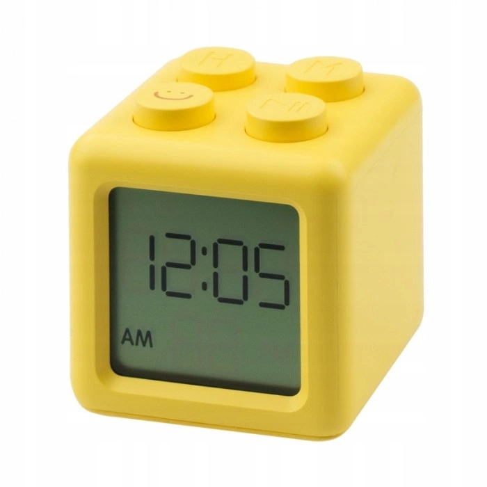 Budzik Elektroniczny Zegar Cyfrowy KLOCEK Żółty na baterie Ecolight Zasilanie baterie