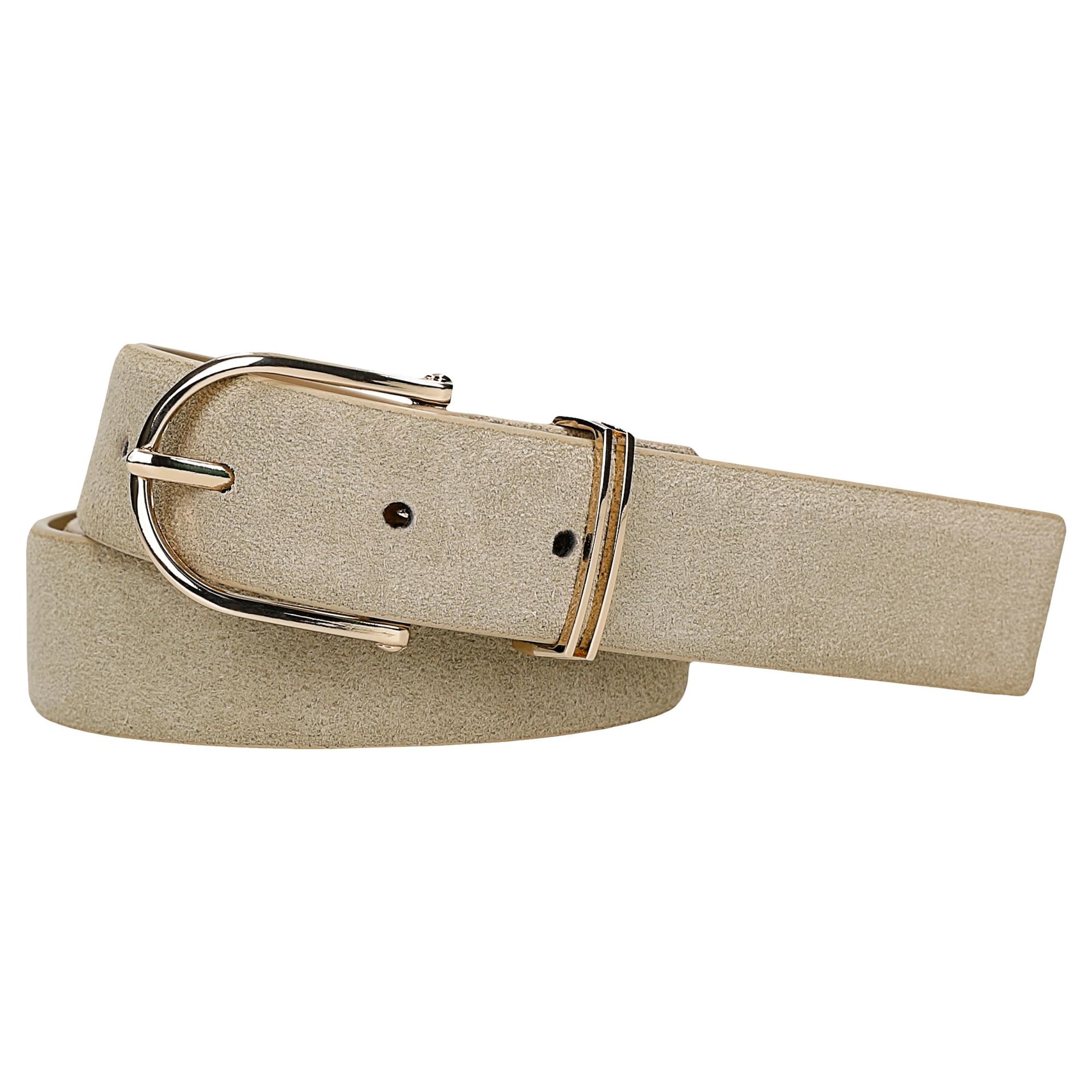 Béžový pásek z velurové štípenky vel. 100