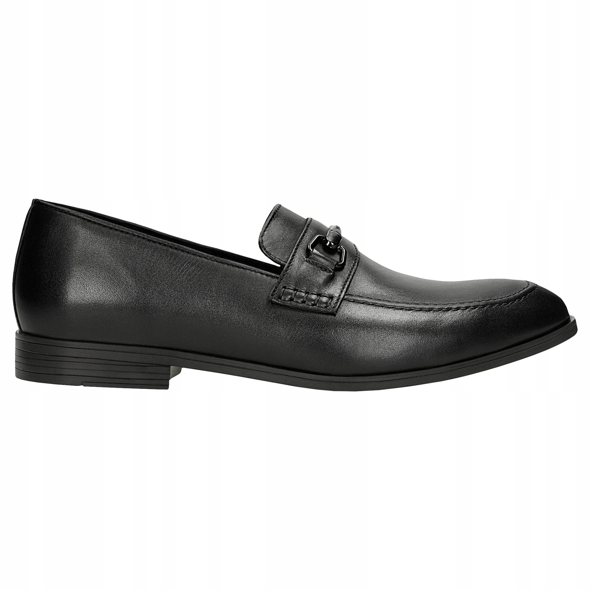 Pánské černé kožené mokasíny s kovovou dekorací Wojas vel. 42