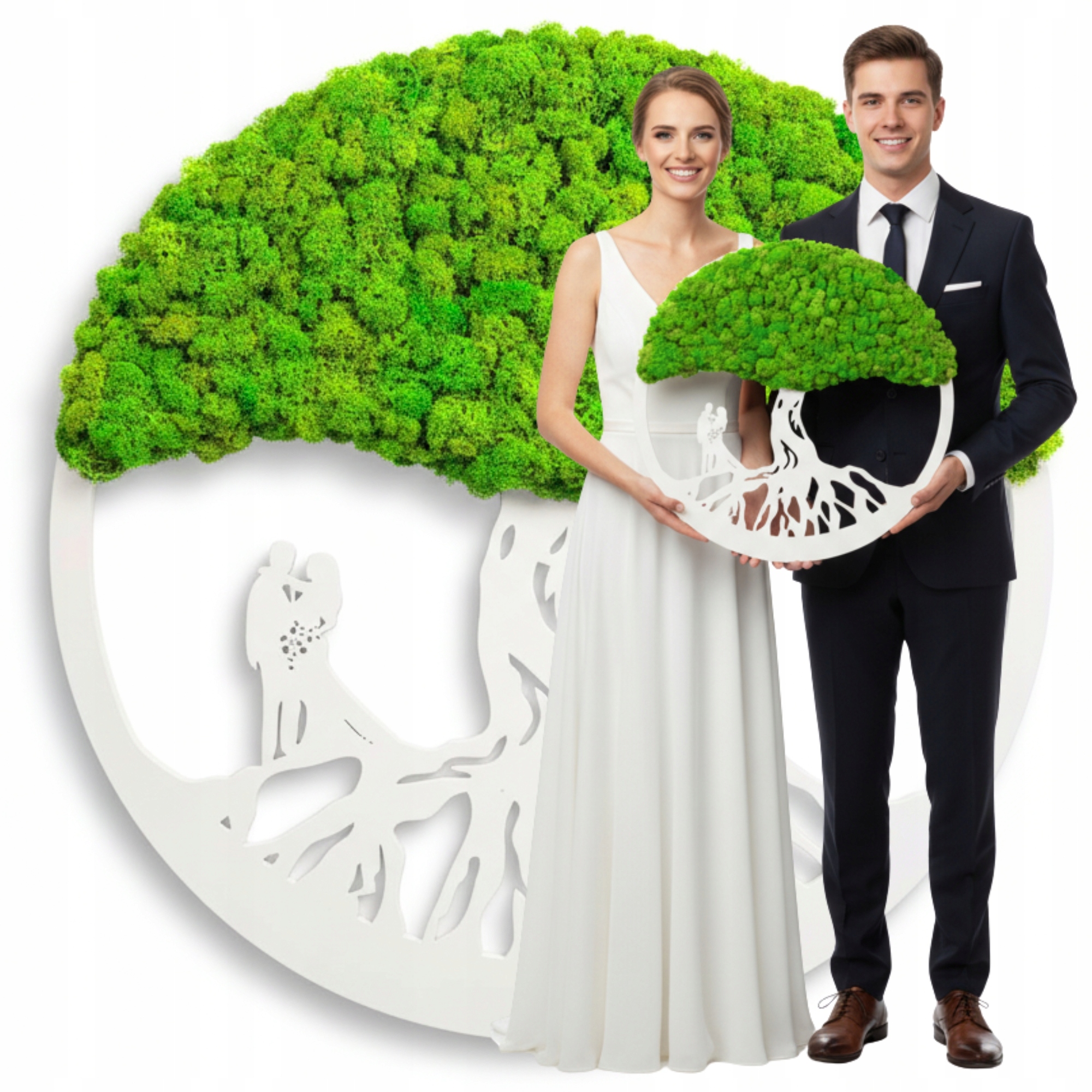 Obraz Z Machu Stromček šťastia života Severský Lišajník 50 cm Darček na svadbu