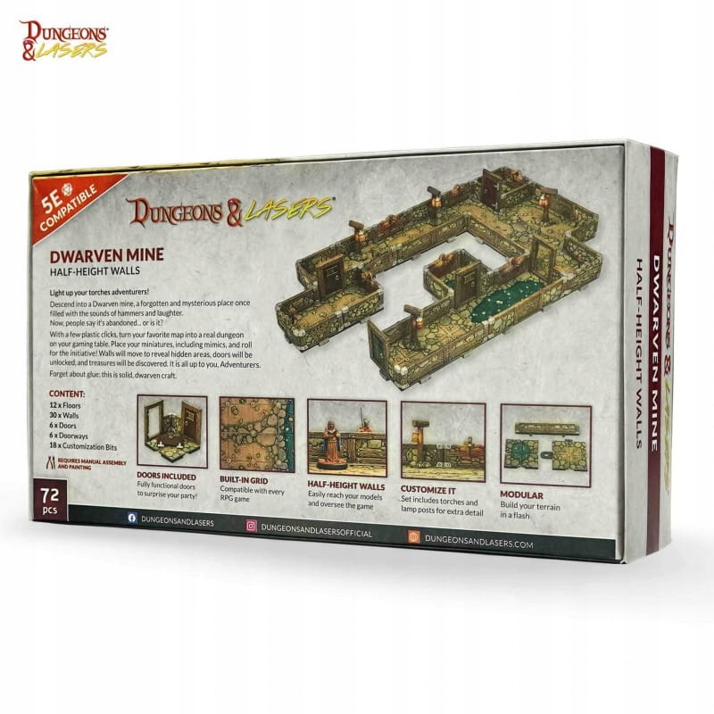 Dungeons & Lasers: Dwarven Mine Half-Height Walls Wydawca Archon Studio