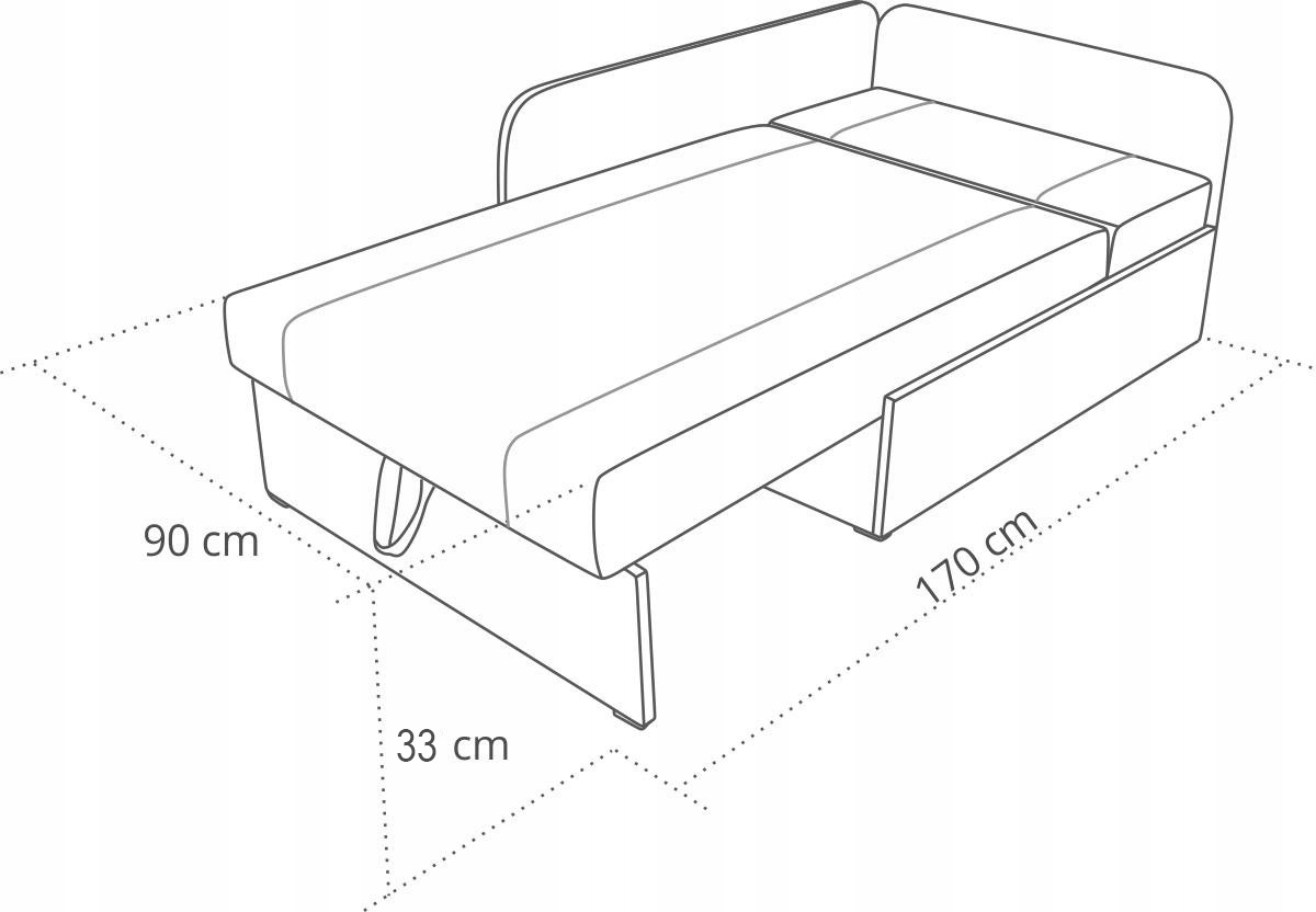 SOFA KANAPA NAROŻNA ROGÓWKA ROZKŁADANA 90x200 MAXI Długość 135 cm