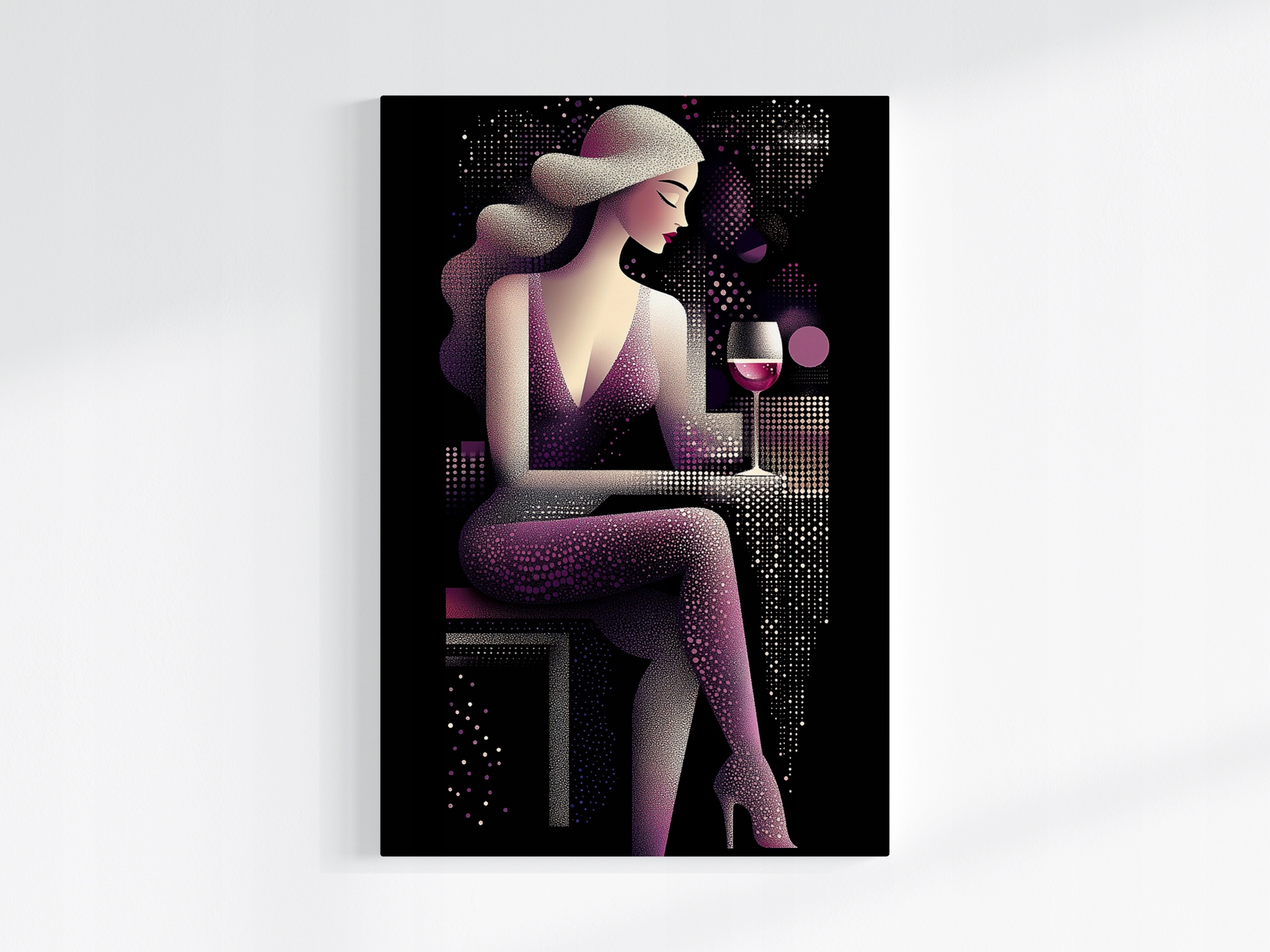 Obraz Na Plátně Canvas Žena Bar Klub Víno Retro Glamour Art Deco 80x120