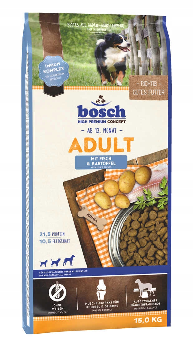 Bosch Adult Ryba Ziemniaki 15kg Bezglutenowa dla Alergików Uczulenie