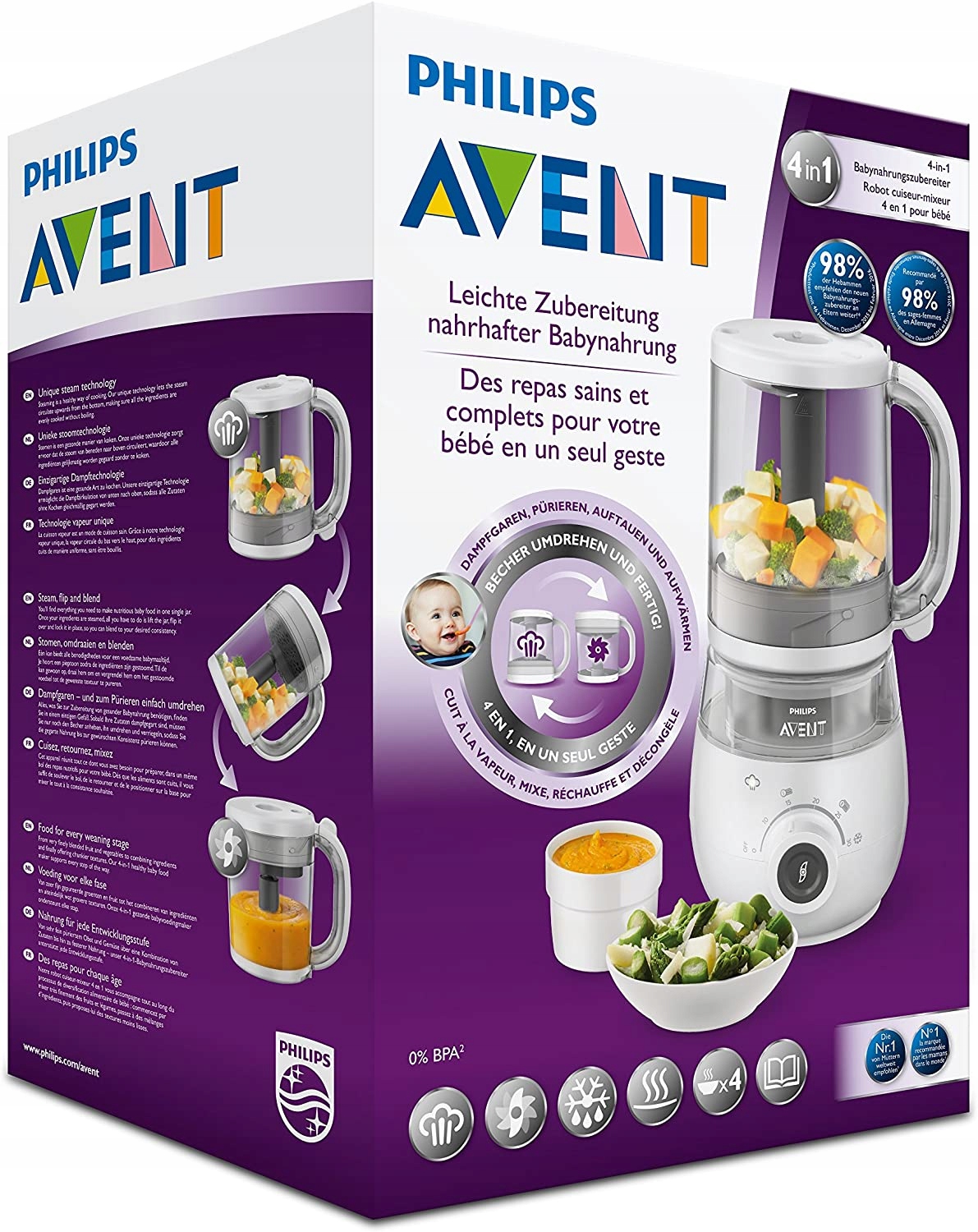 BLENDER PAROWAR 4w1 PHILIPS AVENT SCF883/01 Marka Philips