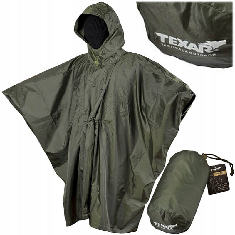 Ponczo Peleryna Płaszcz Przeciwdeszczowy Texar Ripstop Olive 210x143cm